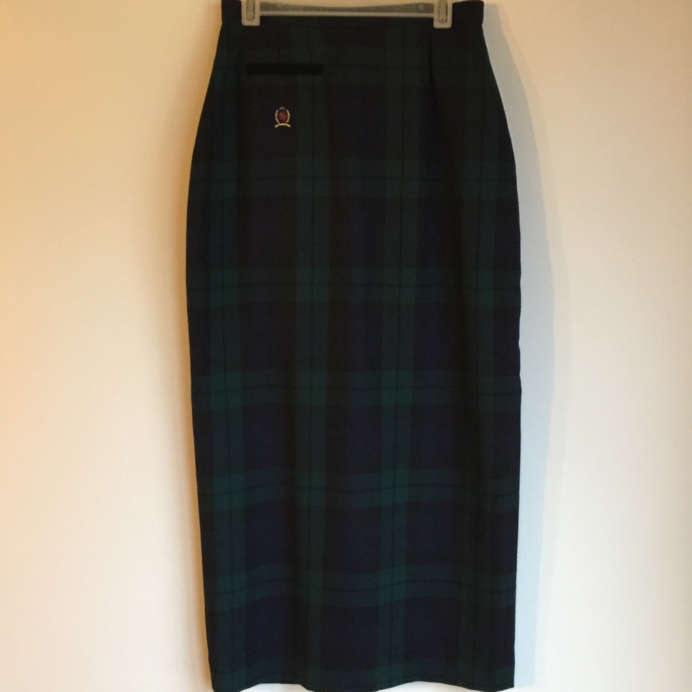 TOMMY HILFIGER 100% TARTAN WOOL PENCIL SKIRT 2